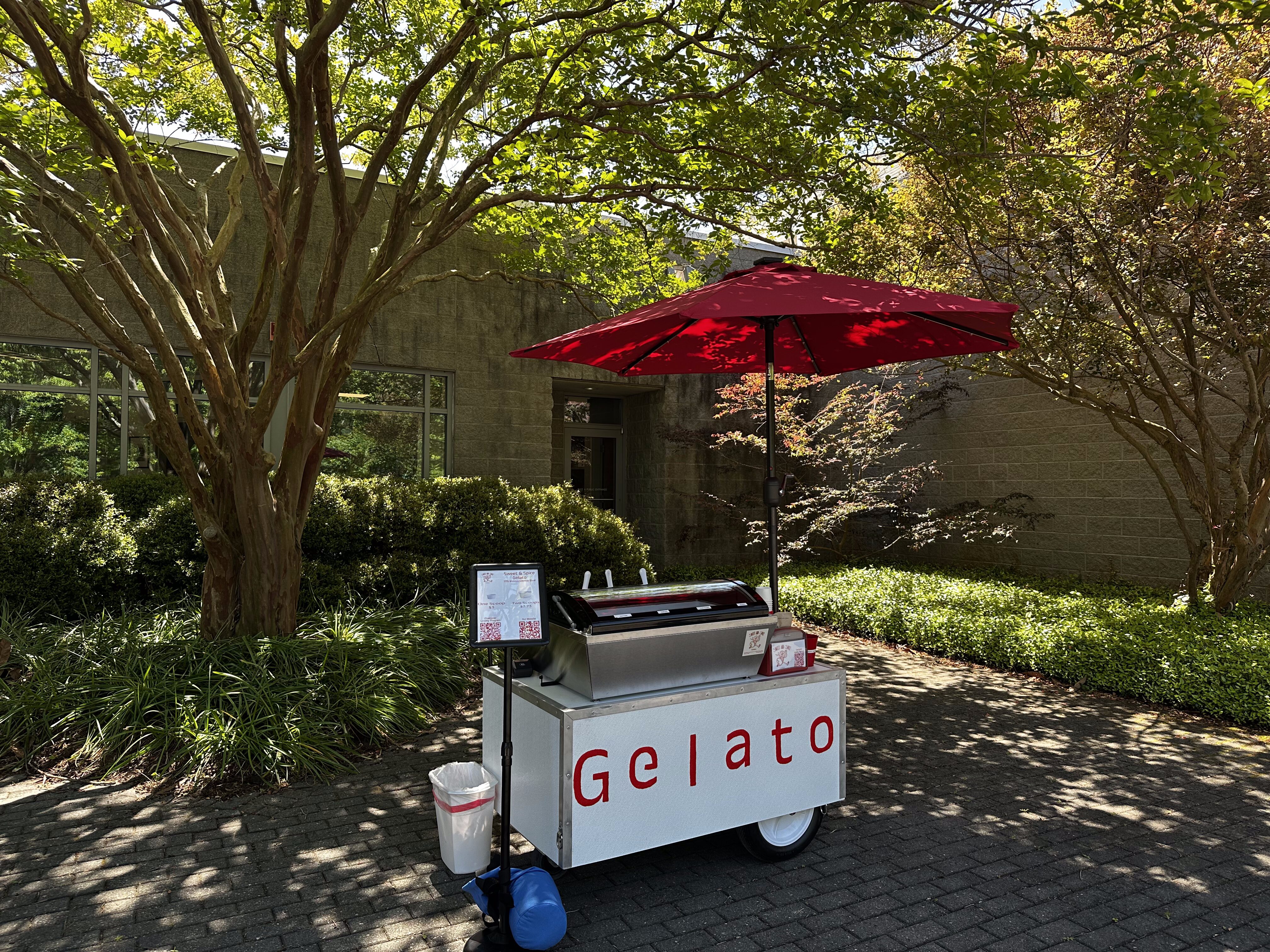 Gelato cart setup at the gardens