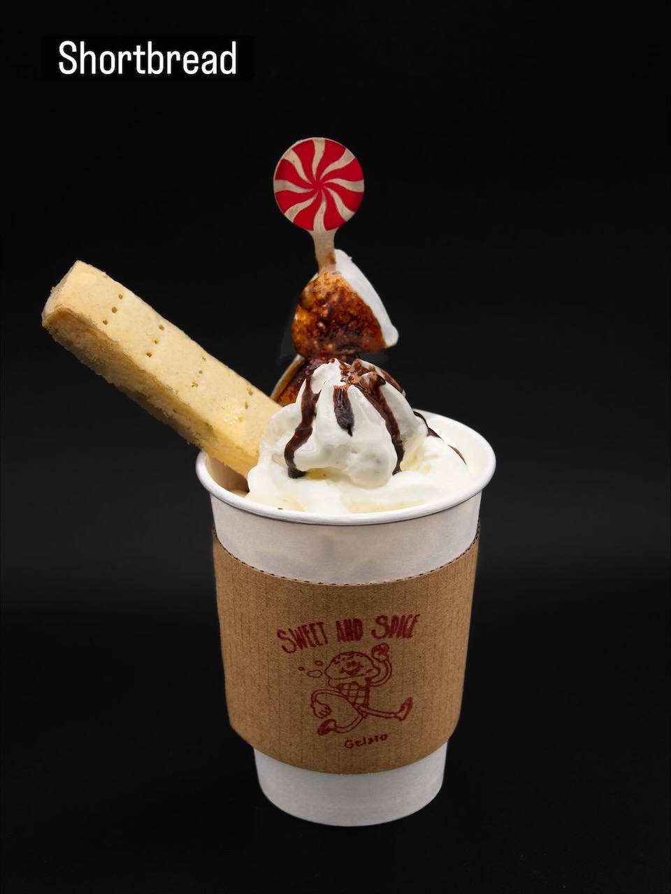 Genuine Italian hot chocolate served with buttery shortbread